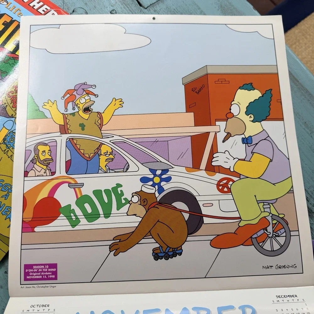 The Simpson's Vintage Calendar Lot 2000-2002 Matt Groening Bongo Fun Bart